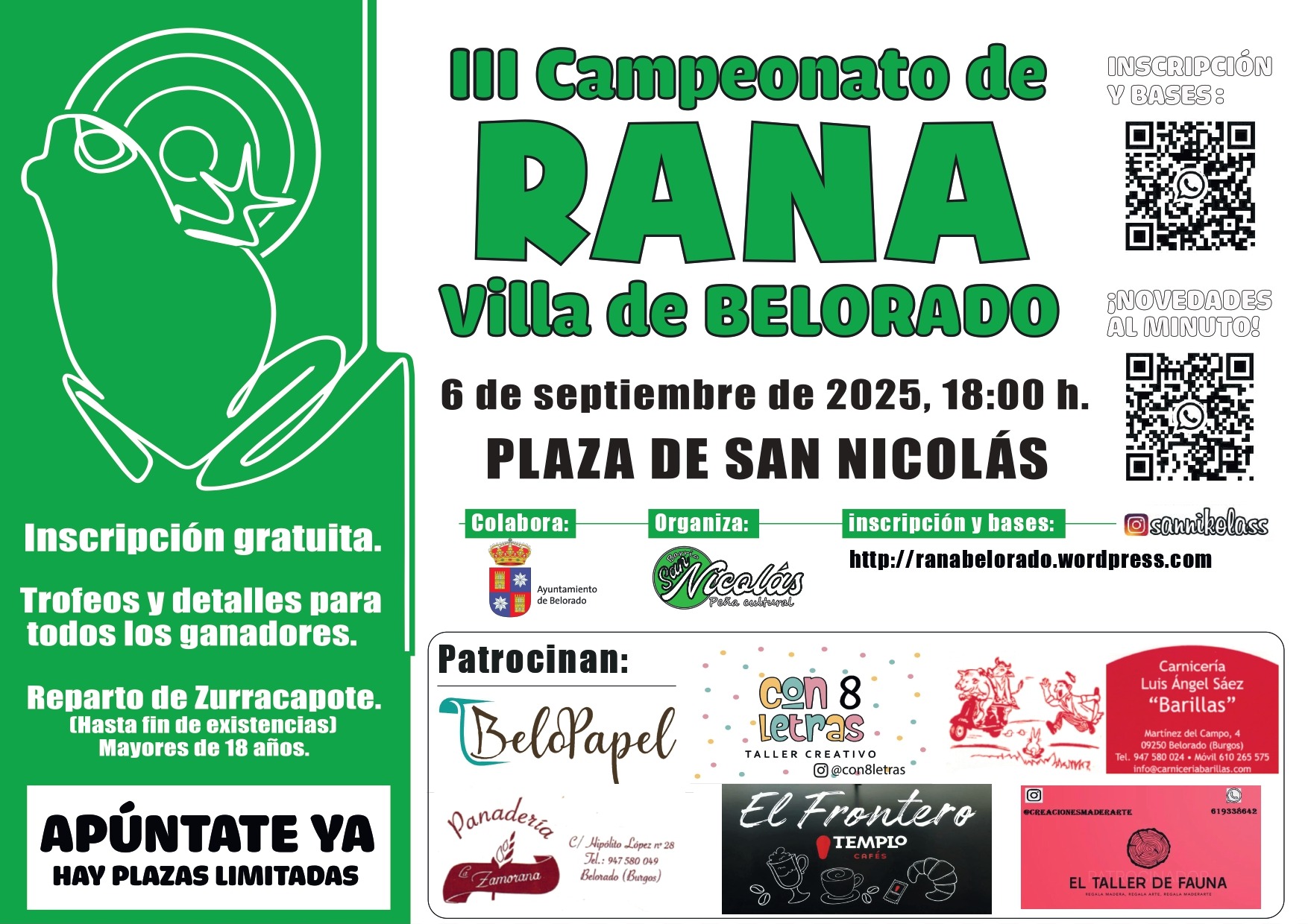 Cartel Campeonato de Rana